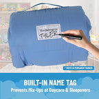 Jay Franco Kids Nap Mat with Embedded Pillow & Blanket – Soft 46"x20" Microfiber Sleeping Bag with Name Tag & Handle for School, Travel, Sleepover