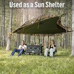 Night Cat Triangle Hammocks 2-Persons: Lay Flat 3 Point Hammock Tent with Bug Net Rainfly 13ft 440 LBS