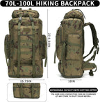 Hiking Backpack for Men 70L/100L Camping Backpack Military Rucksack Molle 3 Days Assault Pack for Climbing | Camping Backpack, 3 Days Assault Pack, for Climbing