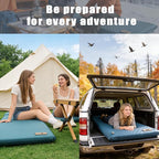 Self Inflating Sleeping Pad for Camping with Electric Pump, 3.15" Ultra-Thick Memory Foam Mattress with Built-in Pillow, 4-Season Portable Camping Mattress,Must-Have Gear for Travel,Tent & Car Camping