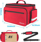 Mancro Medical Bags, Large Medication Storage Empty, Water Resistant Pill Bottle Organizer for Home, First Aid Responder Bag, Nurse Gifts, Red Medical Supply Organizer