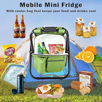 Kikerike Backpack Stool Cooler Chair Heavy Duty 300 LBS Max Load Portable Lightweight Stool Backpack Folding Fishing Cooler Seat for Camping Hunting Fishing - Grass Green