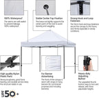 Yaheetech Canopy Tent, Commercial Instant Heavy Duty Canopy, 500D Waterproof Adjustable Canopy with Wheeled Carry Bag, 4 Sandbags and 4 Stakes (10x10, White)