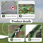VINGLI Camouflage Camping Tent, Portable Dome Tent for 3/4 Person with 78L”x 78W”x 53H”Waterproof Nylon Oxford for Hiking, Climbing, Camping, Backpacking