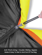 KAMPKEEPER Mummy Sleeping Bag, Cold Weather Camping Sleeping Bag, 32℉ 3-4 Seasons Adults Sleeping Bag, Non-Snag Zipper with Adjustable Hood for Backpacking, Hiking
