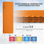 Naturehike Ultralight Insulated Sleeping Pad with R5.8, 3.2in Thickened Patchworkable Inflatable Double Sleeping Mat for Camping, Hiking, Climbing with Inflatable Bag