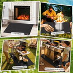 DocSafe 65 x 42 inches Under Grill Mat,Large 4 Layers Fire Pit Mat,Fireproof Mat Heat Insulated Protector for Deck,Patio,Grass,Smoker,BBQ,Reusable Oil-Proof and Waterproof Indoor Fireplace Pad,Black