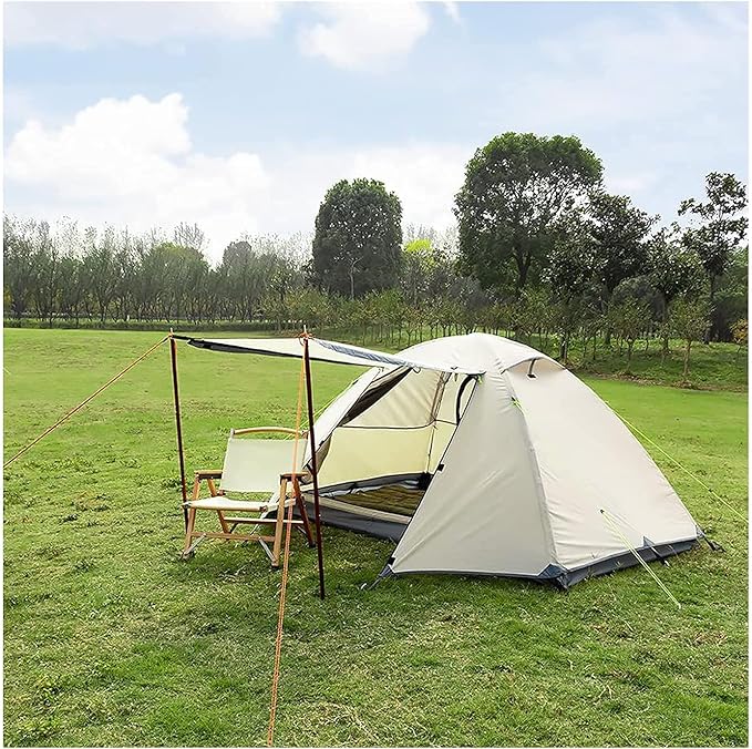 Tent Family Tent, Camping Tent, Dome Tent, Dark and Cool Inside, 3-4 People Awning, Standing Height UV, Protection Floor Pan Waterproof