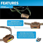 Nightstick USB-4510F Multi-Flood USB Headlamp w/Brim Clip & Camo Strap - LiPo - Flat Dark Earth