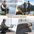 FERNIDA Heated Blanket Battery Powered, 59" x 47" Cordless Electric Heated Blanket with Battery Rechargeable Portable Heating Blanket for Camping Home Car