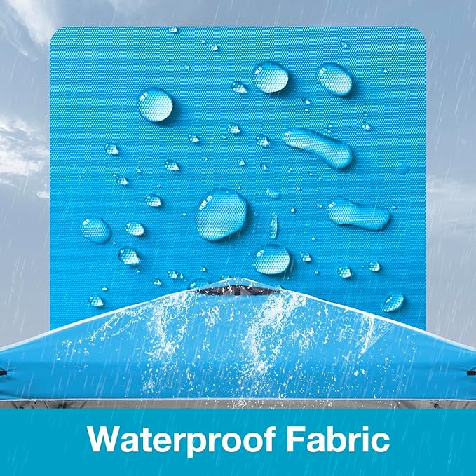 10x10 Canopy Replacement Top Cover with Air Vents for Pop up Canopy Gazebo Tent, with Adjustable Strap, Waterproof & Anti-UV for Outdoor Shade (Frame Not Included) (Sky Blue)