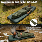 Self Inflating Sleeping Pad with Waterproof Tarp, 3.2" Extra Thick Built-in Electric Pump Air Mattress for Car Camping, R-Value 9.5 All-Season Winter Gear, Roll-up Compact Mat