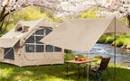 Inflatable Tents for Camping with Stove Jack, 2/4/6/8 Person Easy Setup Blow Up Tents for 4 Seasons Waterproof Inflatable Camping Tent with Awning, Air House Glamping Tents for Camping Adult