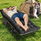ABORON Heavy-Duty Folding Guest Bed for Adults, 500lb Capacity, Portable Extra Cot with 1201D Double Layer, Ideal for Indoor Guest Stays & Temporary Home Use