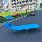 Portable Folding Bed for Adults with Neck Strap Metal Canvas Fold Up Bed with Sunshade Cots for Camping with Handles Load Bearing 160kg for Guest, Travel, Vacation, Camping(Burst)