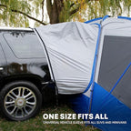 Napier Sportz SUV Tent with Screen Room | 10'x10' Car Camping Tent with 7'x6' Screen Room and Awning | Fits All CUVs, SUVs, Minivans | Sleeps 6 Adults | Blue/Gray | Model 84000