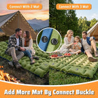 4" Thick Double-Sided Camping Sleeping Pad | Warm Velvet Top, Waterproof Nylon Bottom | Inflatable Mattress for Backpacking & Cold Weather