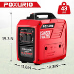 3450-Watt Dual Fuel Inverter Generator for Home Use, 1.6Gallon Large Fuel Tank Up to 8.3 Hours Use, 120V Gas Powered Generator Super Quiet，Red