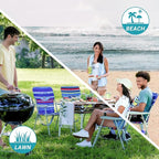 #WEJOY Folding Beach Chair for Adults, Lightweight Beach Chair with Shoulder Straps, High Back Camping Chairs with Hard Armrest, Supports 300lbs for Outdoor Lawn Concert