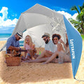 Beach Shelter Umbrella Premiere UPF 50+ Umbrella Shelter for Sun and Rain Protection for Adult (10-Foot,Blue Stripe)