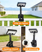 Clip On Solar Lights Outdoor, Motion Sensor Outdoor Lights, 92 LEDs 600LM Solar Fence Lights Outdoor Waterproof,Security Lights for Fence, Deck, Gutter (2, Clamp/Black/6000K)
