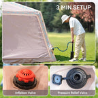 ABORON 2/6/8/10/12 Person Inflatable Camping Tent, Easy Setup Blow Up Tent with Hand Pump, PU3000mm Waterproof & Breathable 4 Season Glamping Tent for Outdoor Camping