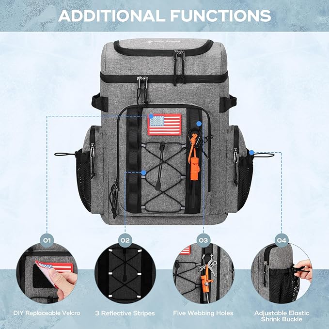 Maelstrom Backpack Cooler,Soft Lightweight Leakproof Cooler Backpack,Men Women 35/50 Can Insulated Cooler Bag,Keeps Hot/Cold for Up to 16 Hours,Perfect for Camping, Beach
