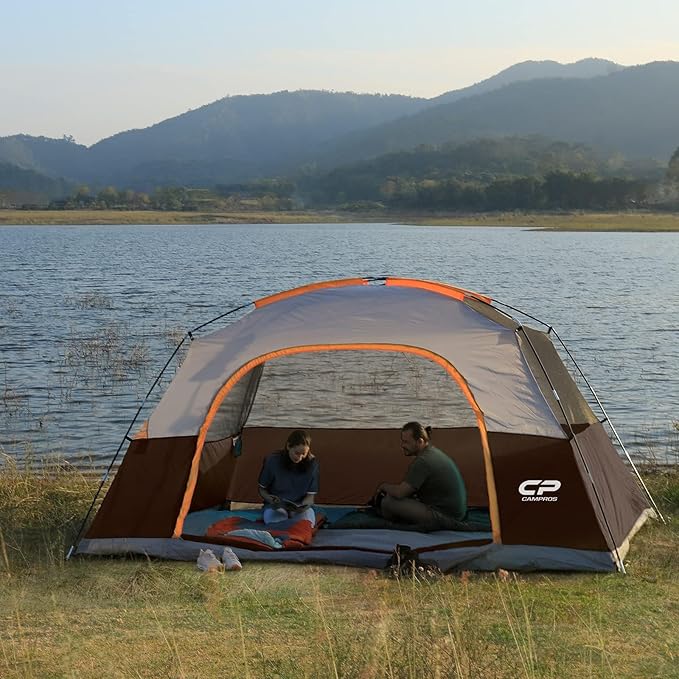 Tents for Camping 6 Person Tent Waterproof Windproof Double Layer Family Camping Tent, Easy Setup Dome Tent with Large Mesh Windows & Wider Door for Outdoor Camping & Hiking
