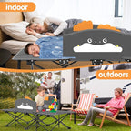 Suteck Kids Camping Cot, Comfortable Toddler Cot Bed Easy to Store and Use, Portable Sleeping Cot with Guardrail, Lightweight Bed for Outdoor Indoor Home