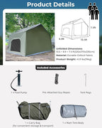 Inflatable Camping Tent, Luxury Glamping Design with Skylight, Oxford Fabric