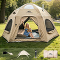 8/10/12 Person Large Inflatable Tents for Camping, 4 Season Blow Up Tents with Canopy/Rainfly, Luxury Inflatable Tent House with Stove Jack, Easy Setup Inflatable Camping Tent.