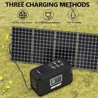 HOWEASY Portable Power Station120W(240W Peak), 24000mAh Camping Solar Generator, Portable Power Bank with 2 110V AC Outlet / 2 DC /3 USB QC3.0/LED Flashlight for Home Camping Emergency Backup