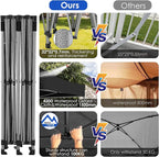 COBIZI 10x20 Heavy Duty Pop up Canopy Tent Without Sidewall Easy Up Commercial Outdoor Canopy Wedding Party Tents for Parties All Season Wind Waterproof Gazebo with Roller Bag, Black(Frame Thickened)