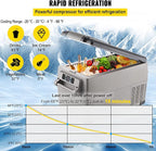VEVOR Portable Refrigerator 37 Quart(35 Liter),Travel,Car Refrigerator Dual Zone with 12/24v DC & 110-240v AC for Camping, Fishing,12 Volt Refrigerator App Control(-4℉~68℉), Outdoor or Home Use