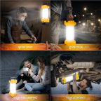 Cordless LED Work Light for Dewalt 20V Battery,Camping Lantern with Switch & Type C Output Port,Low Voltage Protection,20W 1300~2900LM,Potable for Workshop,Emergencies,Outdoor(No Battery)