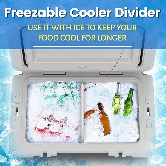 52 QT Ice Pack Cooler Divider, Compatible with RTIC 52QT Ultra Light Cooler, Freezable Cooler Divider, Cooler Accessories