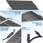 300W Flexible Solar Panel 23.5% High Efficiency 300 Watt Solar Panels Monocrystalline IP68 Waterproof Lightweight Bendable for RV, Camping, Boat, Roof Off-Grid (300w*2)