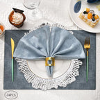 Antique Charger Plates Set 13'' Round Embossed Dinner Plate Chargers Plastic Elegant Floral Plates for Dinner Wedding Party Event Table Kitchen Decoration 100PCS (Silver 24Pcs)