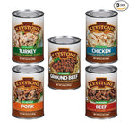 Keystone All Natural Sampler 5-Can Variety Canned Meat Pack | Heat and Serve Meat – (Beef, Chicken, Pork, Turkey (14.5 oz) & Ground Beef (14 oz) | Fully Cooked, Ready to Eat Canned Meat for Everyday Meals, Emergency, Camping, Pantry Staple 5 Years Shel...