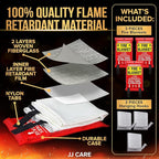 JJ CARE Fire Blanket – 3 Packs with Hooks – 40” x 40” Fire Blankets Emergency for Home and Kitchen, High Heat Resistant and Flame Protection for Kitchen, Car, Office, Camping & Home Safety