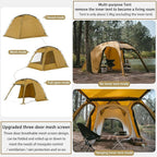 Naturehike Dune Hot Tent with Stove Jack, 117 sq ft 4 Seasons Camping Tent, 2-4 Person Waterproof Large Tent for Family, Car Camping, Picnic, Fishing, 6 Person