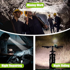 Mode Lamp-40A Rechargeable Hard Hat Miner Light, IP68 Waterproof LED Mining Headlamp, High Brightness Cap Lamp for Underground Mining, Riding, Construction & Outdoor Activities