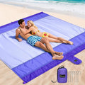 PTEROMY Beach Blanket Waterproof Sandproof, 108" X 120" Extra Large Beach Mat with Storage Bag, Quick Drying Lightweight, 6 Stakes, Accessories for Picnic, Travel (9x10 FT, Purple)
