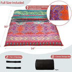 MAXYOYO Bohemian Retro Mattress Boho Floral Japanese Futon Mattress Tatami Floor Mat Foldable Portable Camping, Sleeping Pad, Lounger Couch Bed Full Size