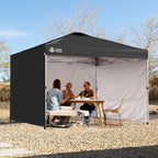 CROWN SHADES 12x12 Canopy Sidewalls (4pck) - Side Walls 12x12, Sidewalls for Canopy - Tent Accessories, Black