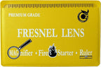 Fresnel Lens 4X Magnifier Pocket Wallet Credit Card Size • Ruler - Unbreakable Plastic for Home Office Classroom & Outdoor EDC Survival Kit Bushcraft (10 pack Ruler/Magnifier - Yellow)