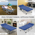 ABORON Camping Cot for Adult 28" Extra Wide, 2PK Heavy-Duty 1200D Oxford Cot for Sleeping, Portable Folding Camp Bed with Mat & Carry Bag