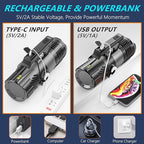 150W Rechargeable Handheld Spotlight 18,000 High Lumens, Super Bright Zoomable XHP360 Spot Light Searchlight with USB Output, Large Capacity Powerful LED Flashlight for Home Emergency Boating Camping
