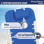 Tommy Bahama Hi-Boy 17" Seat Height 4-Position Lace-Up Suspension Folding Beach Backpack Chair