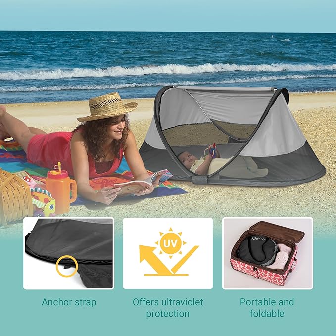 KidCo - Peapod Portable Foldable Mesh Toddler Travel Tent & Storage Bag, Play Tent, Ages 6 Months - 3 Years (Midnight)